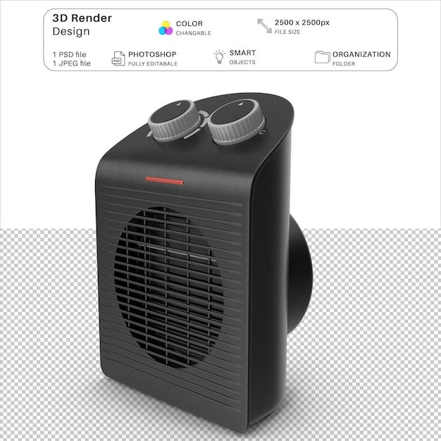 Heater Fan Cartoon 3D Modeling PSD File