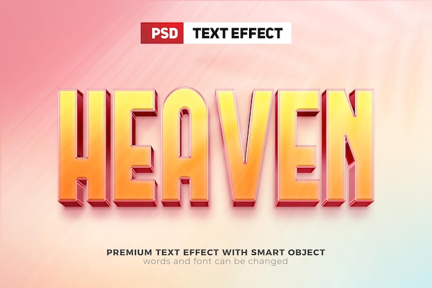 Heaven luxury 3d editable text effect mock up template