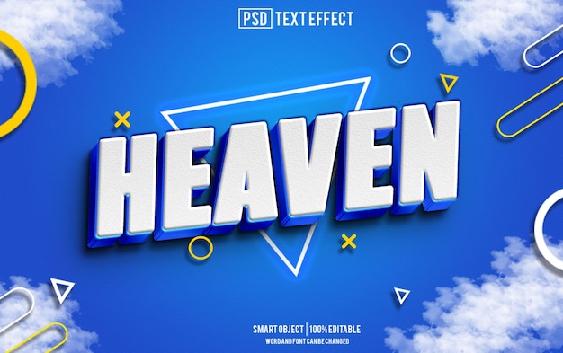 heaven text effect font editable typography 3d text