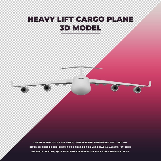 PSD heavy lift cargo plane 3d isolated