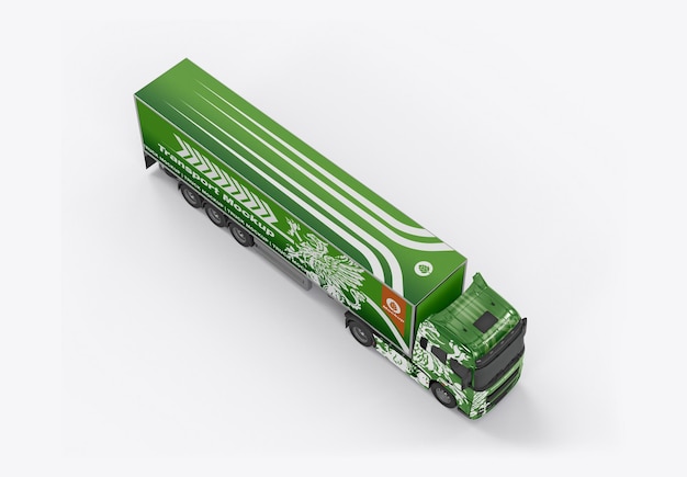 Rendering 3d di mockup di camion pesanti