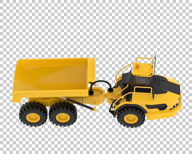 Autocarro pesante su sfondo trasparente 3d rendering illustrazione