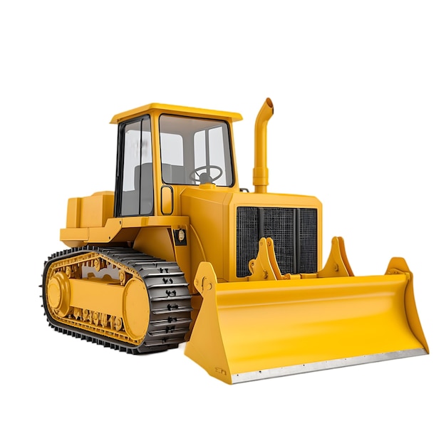 HeavyDuty Yellow Bulldozer Industriële bouwapparatuur Mockup voor Branding en Engineering
