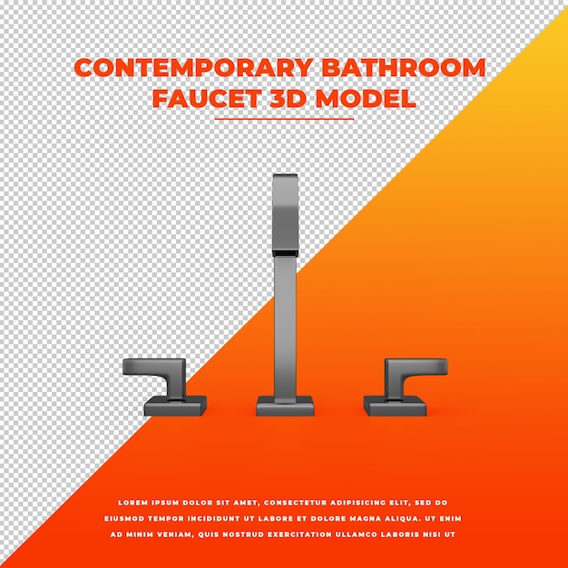 Hedendaagse badkamer kraan geïsoleerd 3d-model