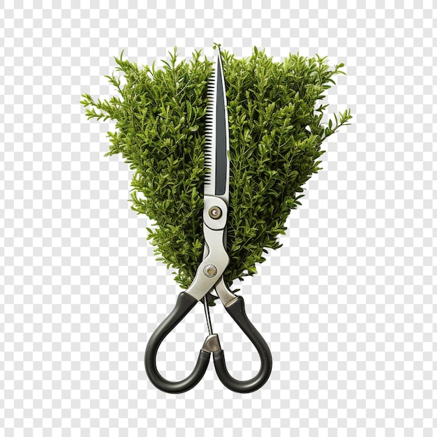 PSD hedge shears flower isolated on transparent background