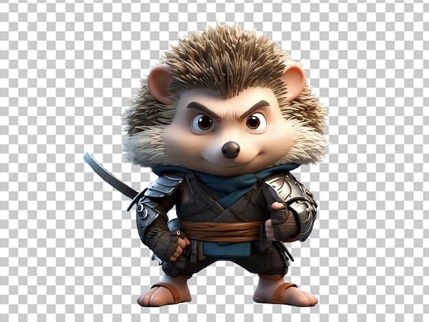 PSD hedgehog ninja cartoon 3d