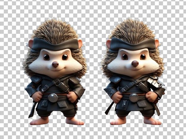 PSD hedgehog ninja cartoon 3d