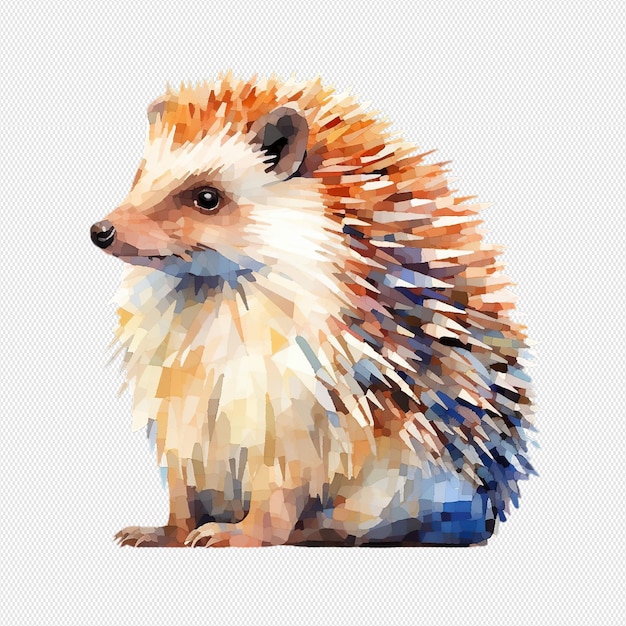 PSD hedgehog on white background