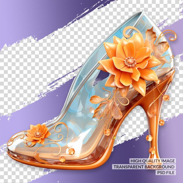 PSD heel with flower png clipart transparent isolated background