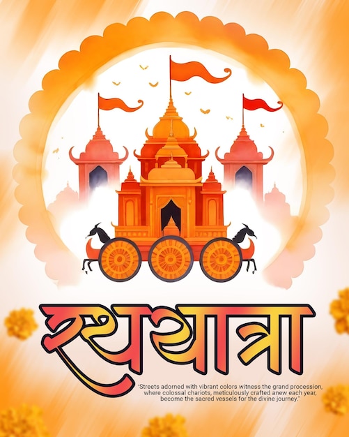 PSD heer jagannath puri rath yatra festival celebration social media post sjabloon banner