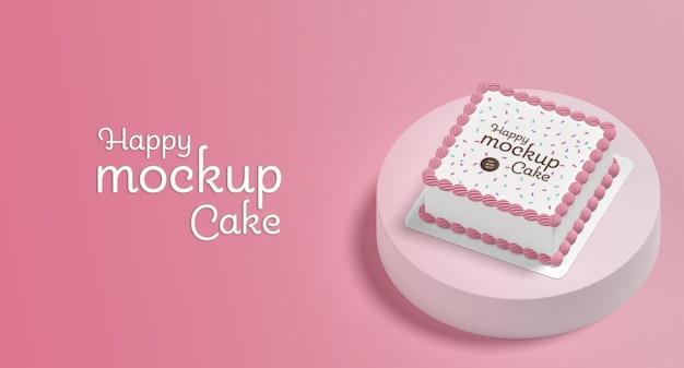 PSD heerlijk cake mockup-ontwerp