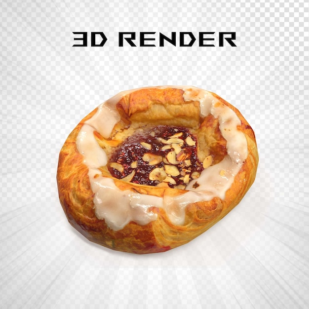 PSD heerlijk en zoet seizoensgebak 3d-rendering