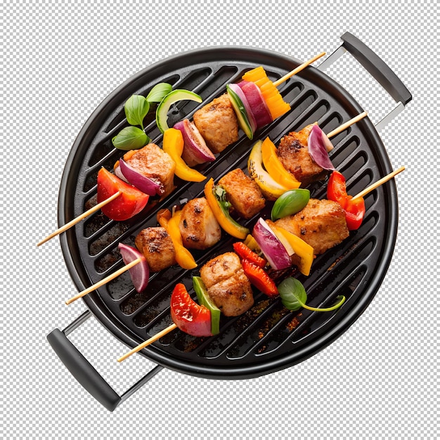 Heerlijk eten in een pan op een doorzichtige achtergrond