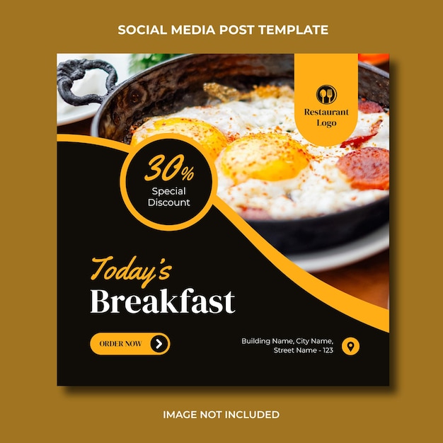 Heerlijk eten menu sociale media instagram post bewerkbare sjabloon