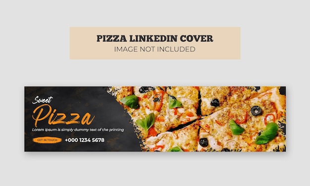 Heerlijk eten pizza linkedin omslagfoto sjabloon Food webbanner