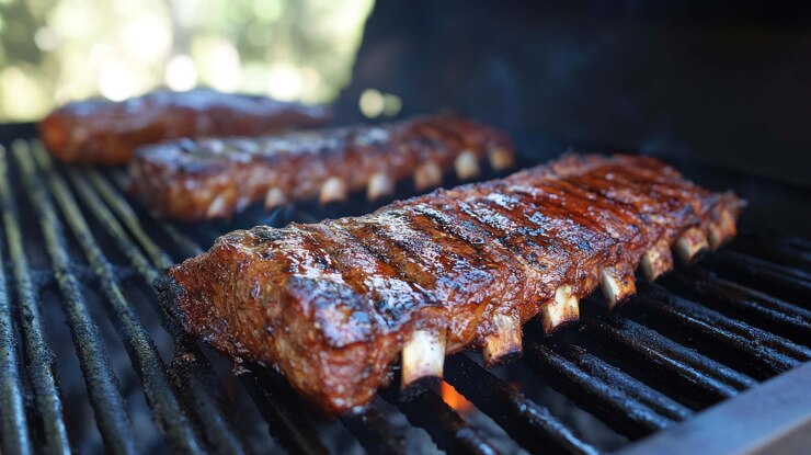 PSD heerlijke barbecue ribben op de grill