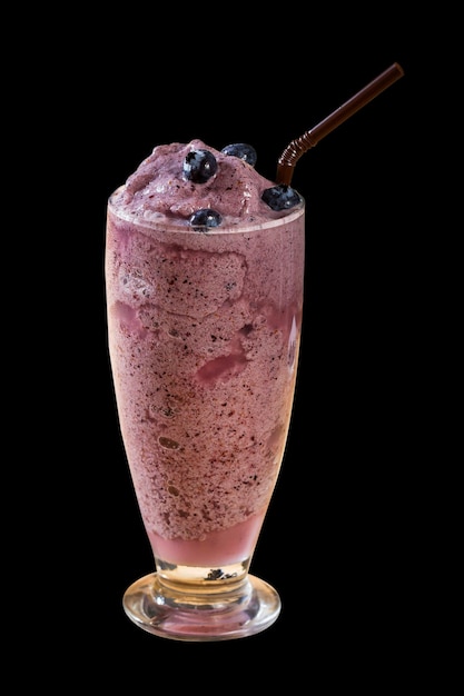 Heerlijke blauwe bessen smoothie in een glas