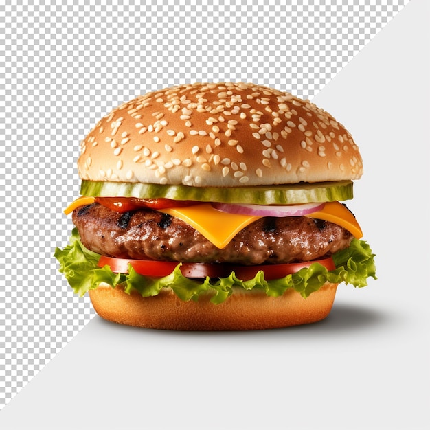 Heerlijke burger geïsoleerd op een doorzichtige achtergrond