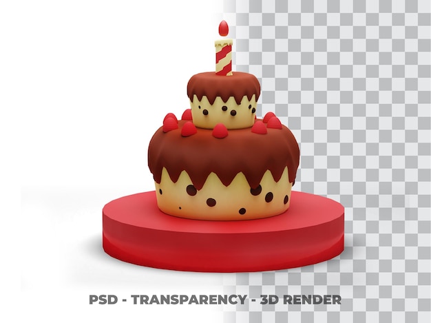 Heerlijke cake 3d transparante achtergrond