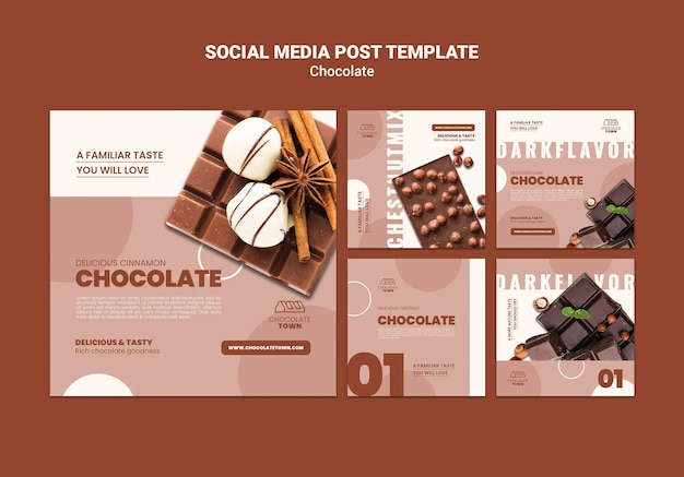 Heerlijke chocolade social media postsjabloon