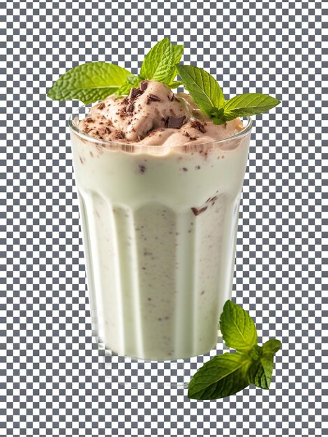 PSD heerlijke chocolademunt smoothie geïsoleerd op een doorzichtige achtergrond