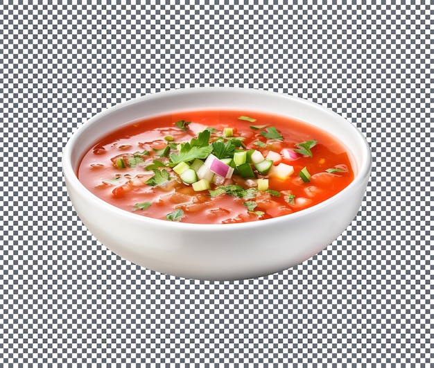 PSD heerlijke gazpacho koude spaanse soep geïsoleerd op transparante achtergrond