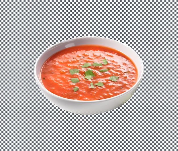 Heerlijke Gazpacho koude Spaanse soep geïsoleerd op transparante achtergrond