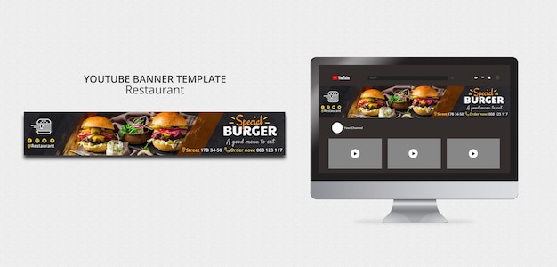 Heerlijke hamburger restaurant youtube banner