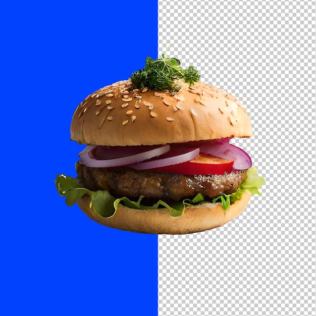 Heerlijke lekkere Hamburger PNG transparante achtergrond