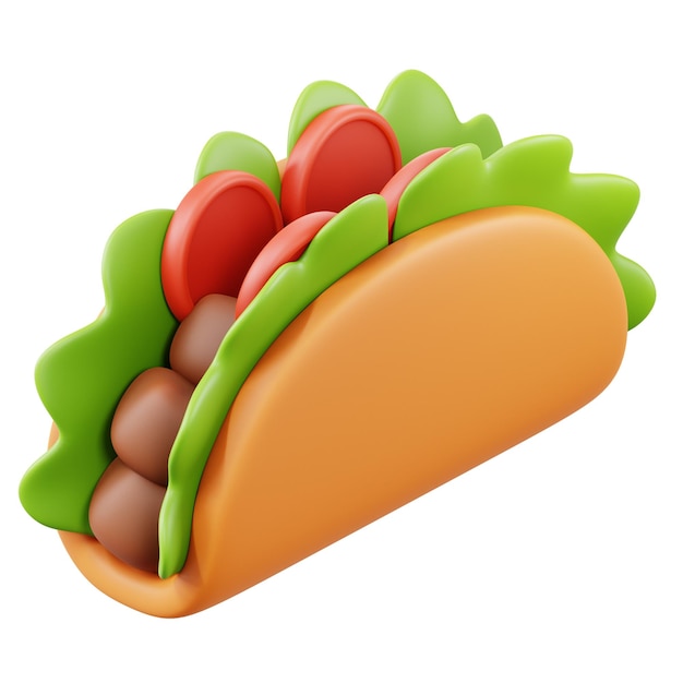 Heerlijke mexicaanse taco's 3d illustratie