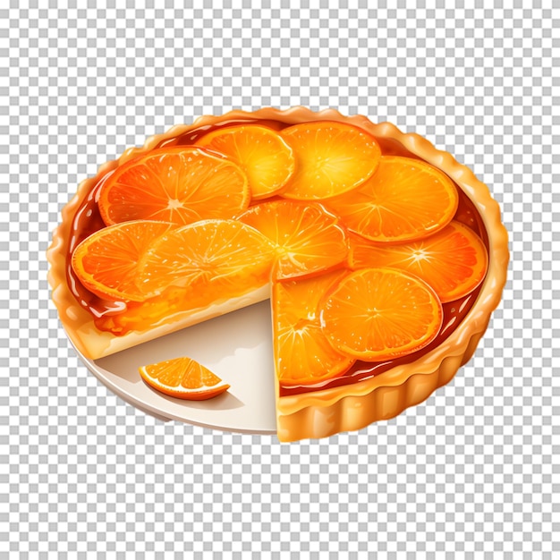 PSD heerlijke oranje taart geïsoleerd op transparante achtergrond
