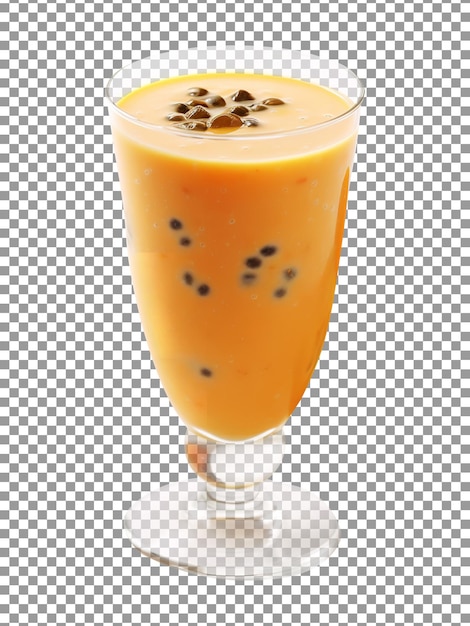 Heerlijke papaya en passievrucht smoothie geïsoleerd op transparante achtergrond