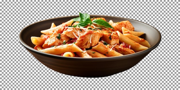 Heerlijke penne pasta kom geïsoleerd op transparante achtergrond