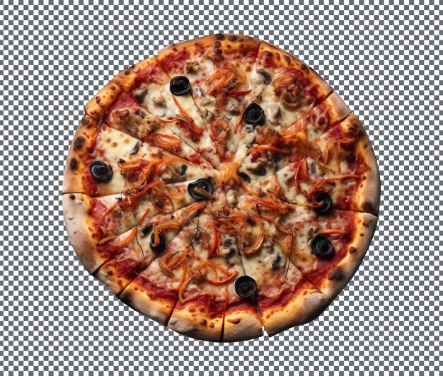 PSD heerlijke spider web pizza geïsoleerd op transparante achtergrond