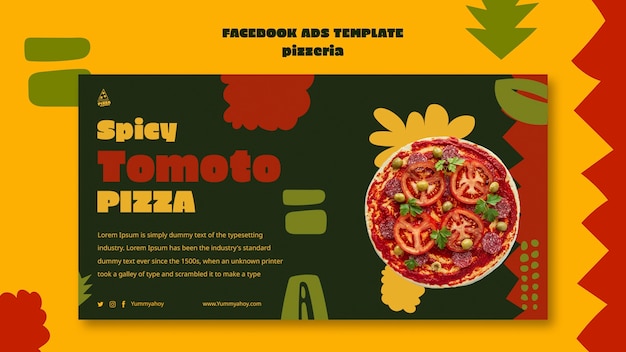 PSD heerlijke traditionele pizzeria facebook-sjabloon