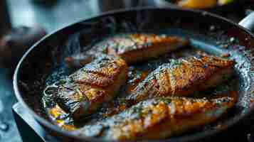 PSD heerlijke vis friet prachtige voedsel stijl gebakken vis foto