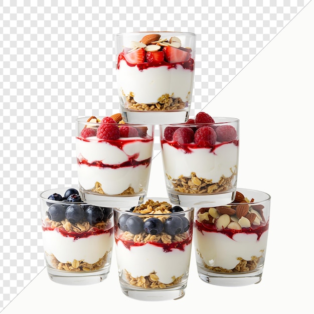 Heerlijke yoghurtparfaits met verse bessen en granola