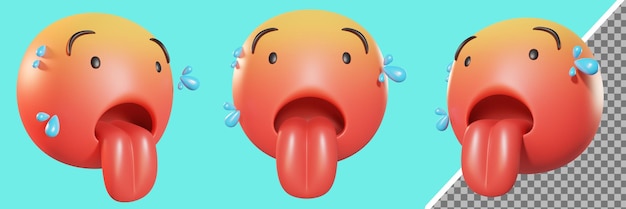 Heet gezicht Emoji 3d Render 3d illustratie