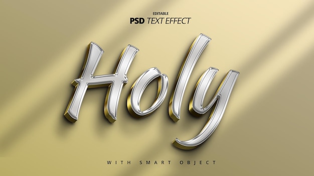 Heilig goud wit 3d teksteffect sjabloonontwerp