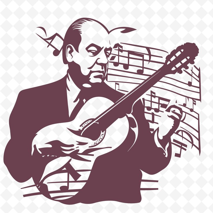 PSD heitor villa lobos z kompozytorem ikon klasycznych z traditi creative brazil culture icon designs