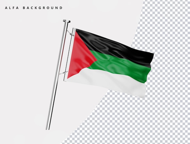 Hejaz high quality flag in realistic 3d render