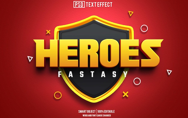 helden tekst effect lettertype bewerkbare typografie 3d tekst
