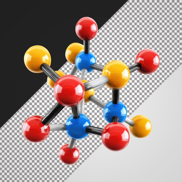Helder moleculair structuurmodel met veelkleurige bollen