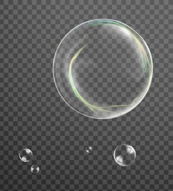 PSD heldere bubbels bubbels bevinden zich op een transparante achtergrond