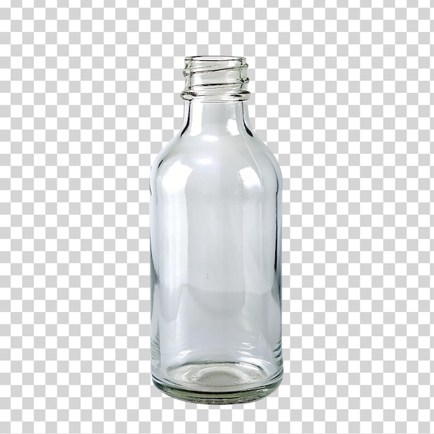 PSD heldere lege glazen fles op doorzichtige achtergrond