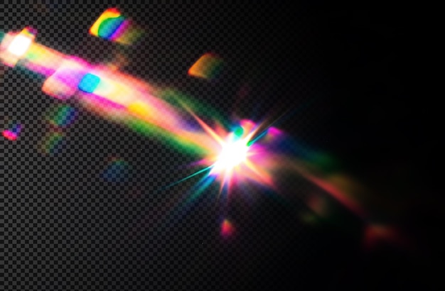 Heldere lensflare met regenboog-effecten