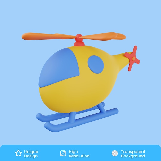 PSD helicopter 3d illustration