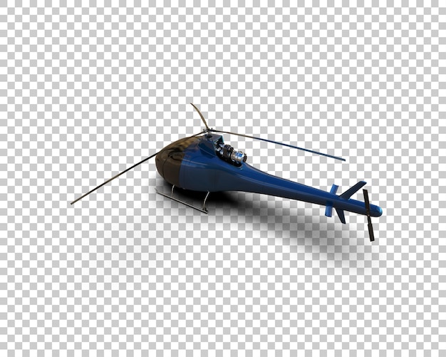 ヘリコプターが背景に隔離された 3D レンダリングイラスト