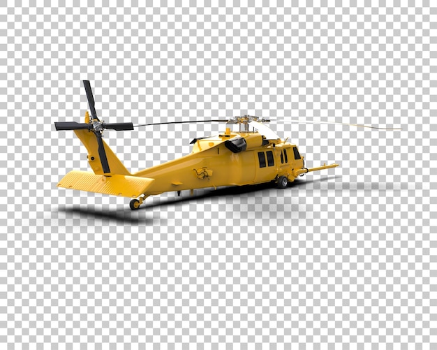 ヘリコプターが背景に隔離された 3D レンダリングイラスト