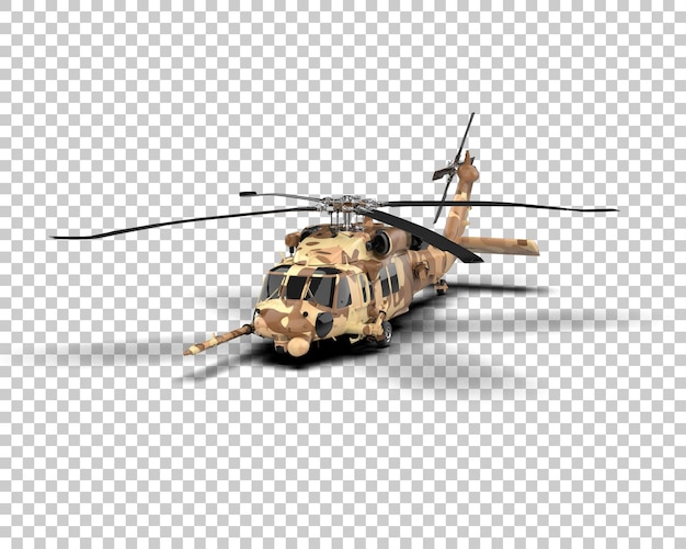 PSD Вертолет изолирован на фоне 3d-илюстрации